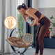 Balansoar si sezlong, Lionelo, Blossom, 5 melodii, 5 moduri de balansare, Cu jucarii, Husa respirabila, 60% bambus, Cu telecomanda, Reglare pozitie scaun pentru somn, Pana la 9 kg, Gri
