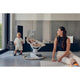 Balansoar si sezlong, Lionelo, Olivia, 2 in 1, Electric, Cu leganare 3D, 5 moduri de balansare in mai multe directii, Cu 13 melodii, Scaun pivotant la 180 grade, Reglabil, Cu arcada jucarii, Bej