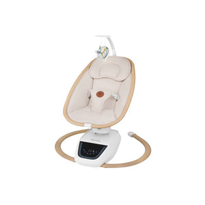 Balansoar si sezlong, Lionelo, Olivia, 2 in 1, Electric, Cu leganare 3D, 5 moduri de balansare in mai multe directii, Cu 13 melodii, Scaun pivotant la 180 grade, Reglabil, Cu arcada jucarii, Bej