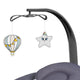 Balansoar si sezlong, Lionelo, Ralf, 2 in 1, Electric, Cu telecomanda si cablu USB, Cu miscare laterala de balansare si 5 niveluri diferite de viteza, Cu 12 melodii, Gri/Alb