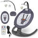 Balansoar si sezlong, Lionelo, Ralf, 2 in 1, Electric, Cu telecomanda si cablu USB, Cu miscare laterala de balansare si 5 niveluri diferite de viteza, Cu 12 melodii, Gri/Alb