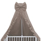 Baldachin, MimiNu, Pentru patut, Cu funda si volanas, 210x145 cm, Material certificat Oeko Tex Standard 100, Colectia Royal, Mocha