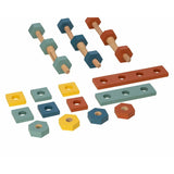 Banc de lucru, Free2Play, My first wooden Work Bench, Cu diverse unelte si accesorii, Pliabil, 55 x 28,5 x 85 cm, 36 luni+, Multicolor