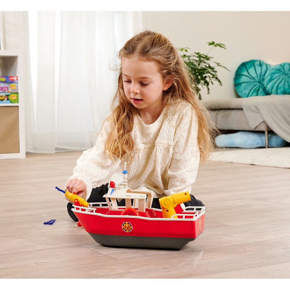 Barca Simba Fireman Sam Titan Fireboat 32 cm cu figurina si accesorii - gogobaby.ro