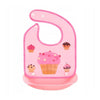 Baveta impermeabila, Bocioland, Muffin, Cu buzunar detasabil, Dimensiune 21x21 cm, Roz