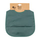 Baveta impermeabila cu buzunar, Petite&Mars, Nate, Fara PVC si ftalati, 37 × 27 cm, 6 luni+, Prindere velcro, Verde