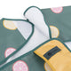 Baveta impermeabila, Petite&Mars, Cu maneci lungi, Usor de curatat, inchidere prin velcro, Dimensiune 38x42 cm, 24 luni+, Beige Citrus