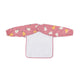 Baveta impermeabila, Petite&Mars, Cu maneci lungi, Usor de curatat, inchidere prin velcro, Dimensiune 38x42 cm, 24 luni+, Pink Pears