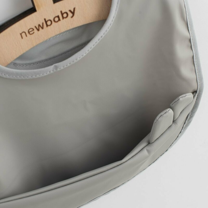 Baveta lavabila, New Baby, 35x45 cm, Grey - gogobaby.ro