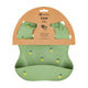 Baveta moale, Petite&Mars, Take&Match, Reglabila, Cu buzunar colector, Silicon, Fara BPA, 6 luni+, Model ananas, Verde