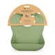 Baveta moale, Petite&Mars, Take&Match, Reglabila, Cu buzunar colector, Silicon, Fara BPA, 6 luni+, Sweet Pea, Verde