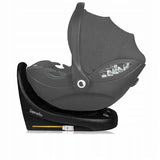 Baza scaun auto i-Size, Lionelo, Moxie, Rotativa 360, Cu isofix si picior stabilizator, Cu indicatori pentru instalare corecta, Negru