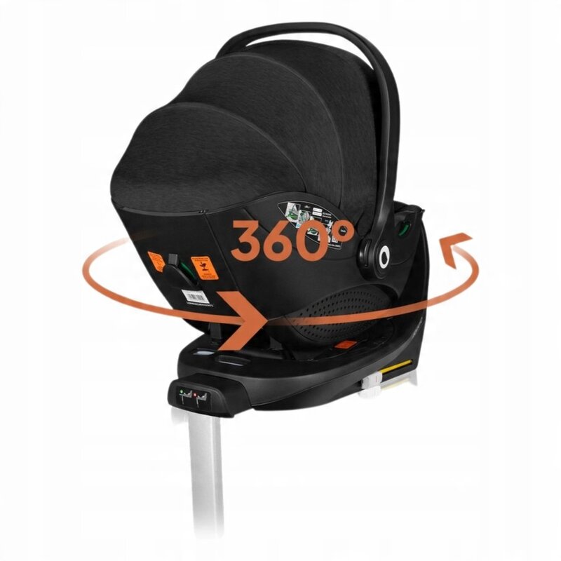 Baza scaun auto i-Size, Lionelo, Moxie, Rotativa 360, Cu isofix si picior stabilizator, Cu indicatori pentru instalare corecta, Negru - gogobaby.ro