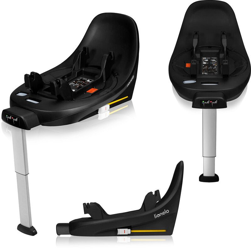 Baza scaun auto i-Size, Lionelo, Moxie Next, Rotativa 360, Cu isofix si picior stabilizator, Cu indicatori pentru instalare corecta, Compatibila cu Moxie si Moxie Next, Negru