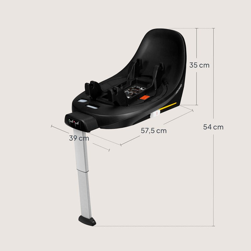 Baza scaun auto i-Size, Lionelo, Moxie Next, Rotativa 360, Cu isofix si picior stabilizator, Cu indicatori pentru instalare corecta, Compatibila cu Moxie si Moxie Next, Negru
