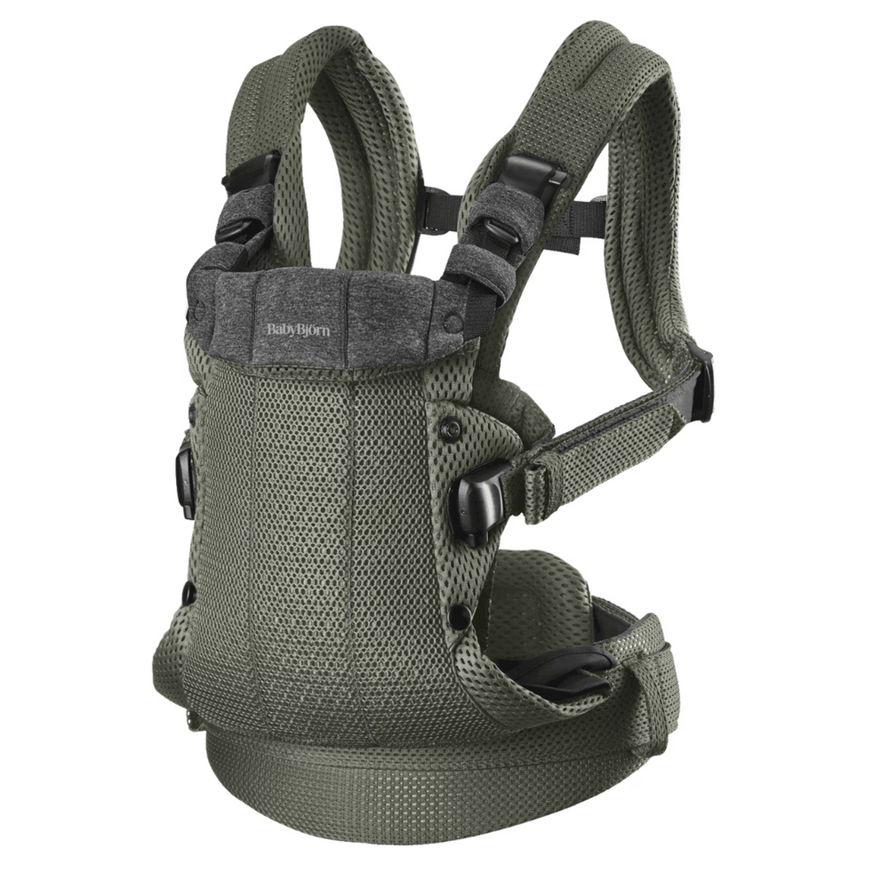 BabyBjorn - Marsupiu anatomic cu multiple pozitii de purtare colectia Harmony, 3D Mesh, Dark Green