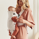 BabyBjorn - Marsupiu anatomic Mini, cu pozitii multiple de purtare, Light Beige, 3D Jersey