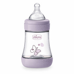 Biberon Chicco Perfect5 150ml, biofunctional, anti-colici, tetina silicon, flux lent, fata, 0luni