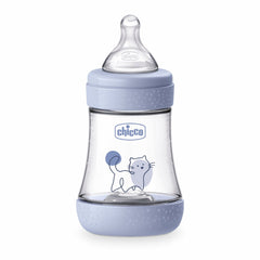 Biberon Chicco Perfect5 150ml, biofunctional, anti-colici, tetina silicon, flux lent, baiat, 0luni