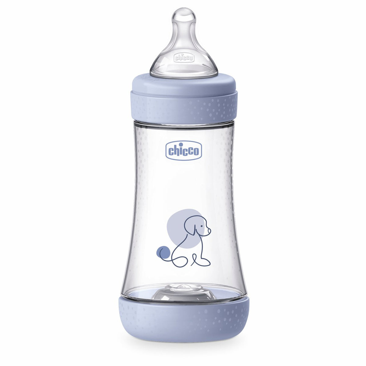 Biberon Chicco Perfect5 240ml, biofunctional, anti-colici, tetina silicon, flux mediu, baiat, 2luni