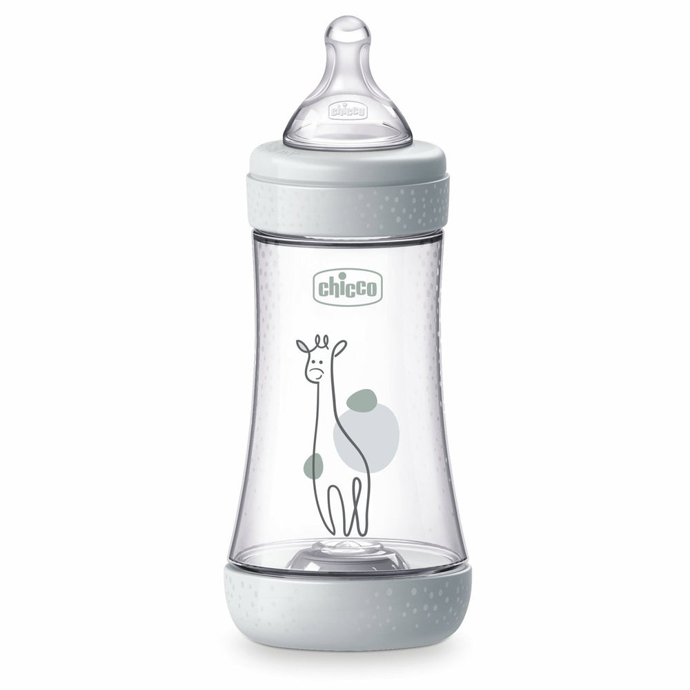 Biberon Chicco Perfect5 240ml, biofunctional, anti-colici, tetina silicon, flux mediu, unisex, 2luni