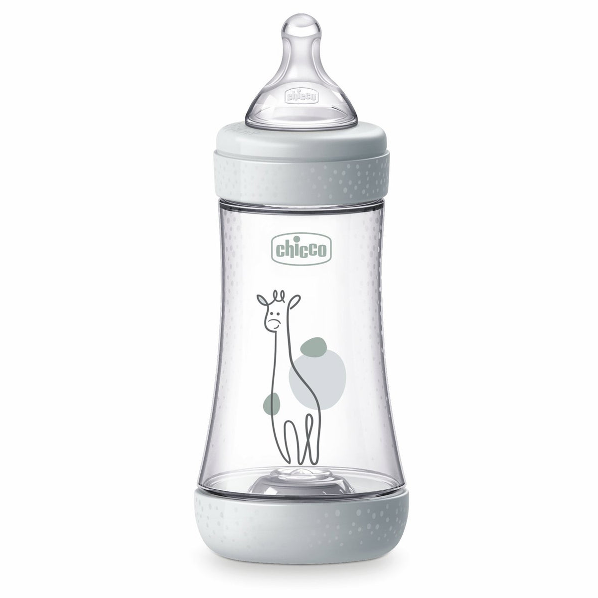 Biberon Chicco Perfect5 240ml, biofunctional, anti-colici, tetina silicon, flux mediu, unisex, 2luni
