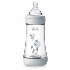 Biberon Chicco Perfect5 240ml, biofunctional, anti-colici, tetina silicon, flux mediu, unisex, 2luni