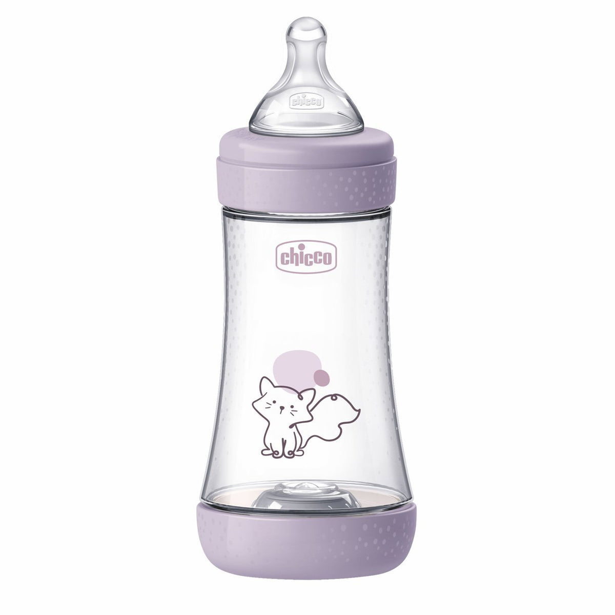 Biberon Chicco Perfect5 240ml, biofunctional, anti-colici, tetina silicon, flux mediu, fata, 2luni