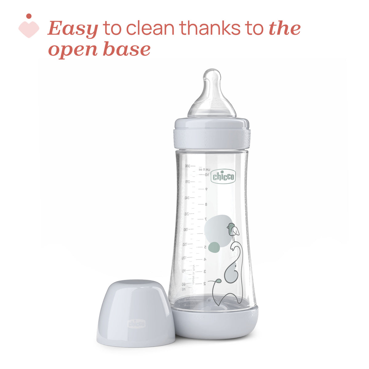 Biberon Chicco Perfect5 300ml, biofunctional, anti-colici, tetina silicon, flux rapid, baiat, 4luni
