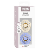 BIBS - Set 2 suzete Boheme Latex, tetina rotunda, 0 luni +-Ivory/Hush