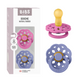 BIBS - Set 2 suzete Boheme Latex, tetina rotunda, 6 luni +-Bubblegum/Peri