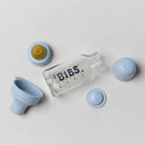 BIBS - Set complet biberon din sticla anticolici, 110 ml, Baby Blue