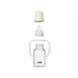 BIBS - Set biberon tip Sippy Cup PP 150 ml cu cioc din silicon și sistem antipicurare, Ivory