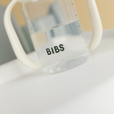 BIBS - Set biberon tip Sippy Cup PP 150 ml cu cioc din silicon și sistem antipicurare, Ivory