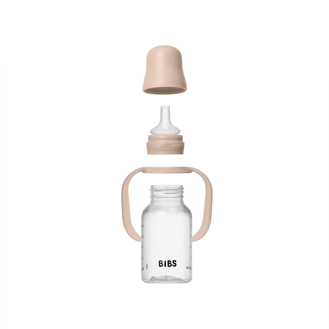 BIBS - Set biberon tip Sippy Cup PP 150 ml cu cioc din silicon și sistem antipicurare, Blush - gogobaby.ro