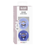 BIBS - Set 2 suzete Colour Latex, tetina rotunda, 0 luni +-Hush/Grape