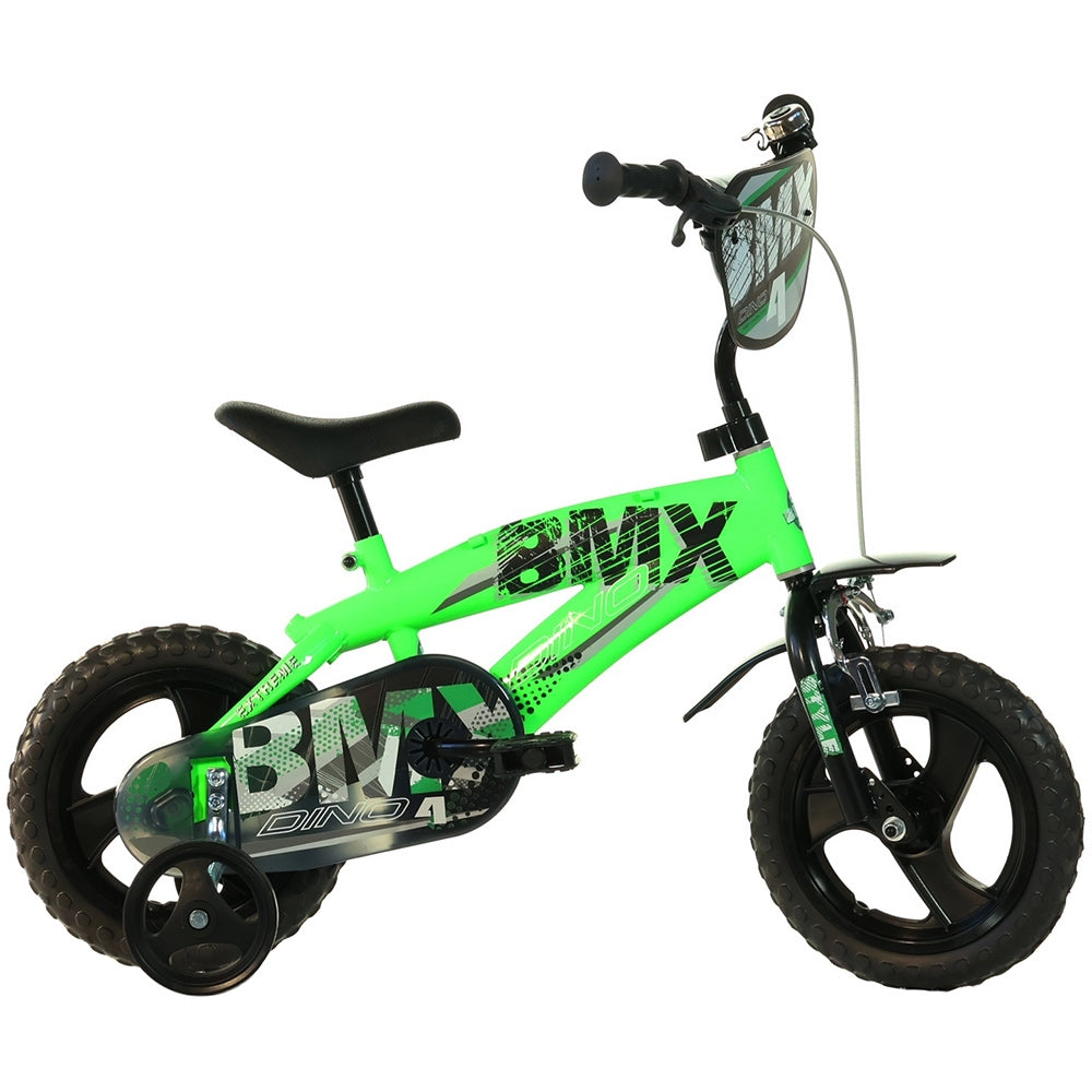 Bicicleta copii Dino Bikes 12' BMX negru si verde - gogobaby.ro