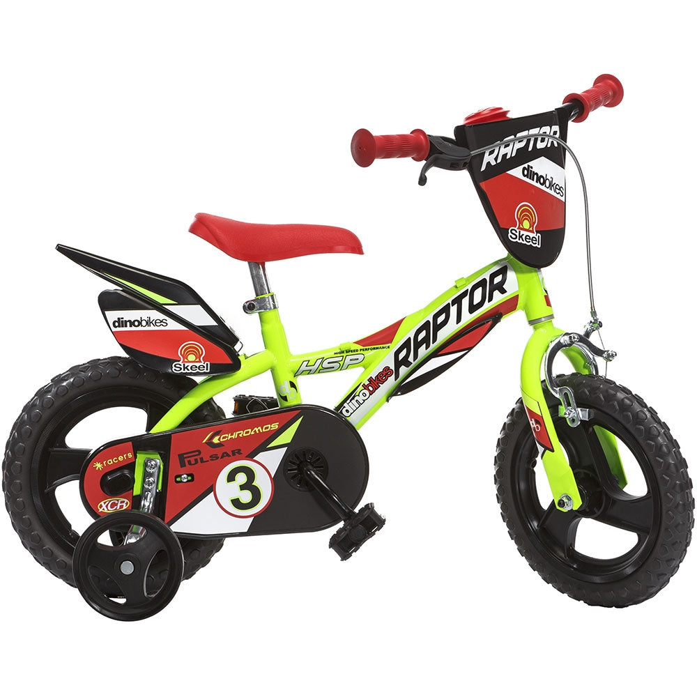 Bicicleta copii Dino Bikes 12' Raptor galben - gogobaby.ro
