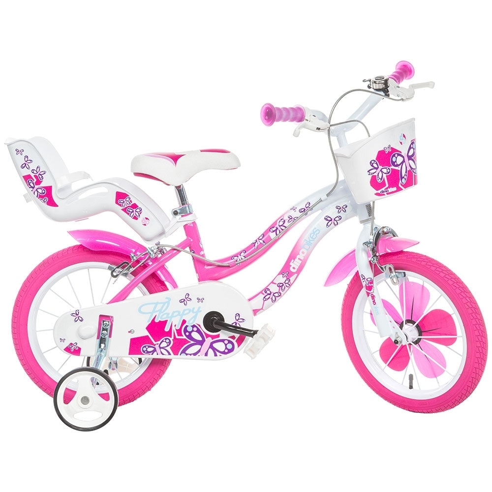 Bicicleta copii Dino Bikes 14' Flappy roz - gogobaby.ro