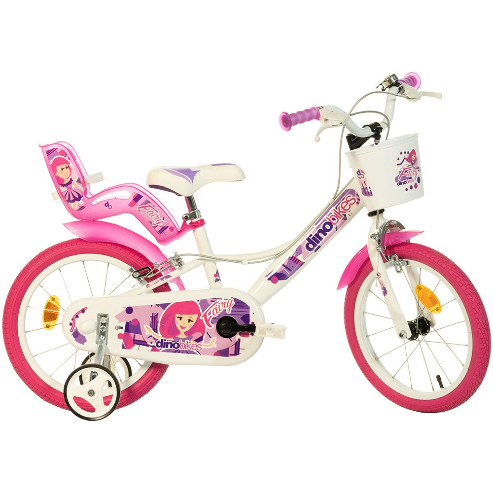 Bicicleta copii Dino Bikes 16' Fairy alb si roz - gogobaby.ro