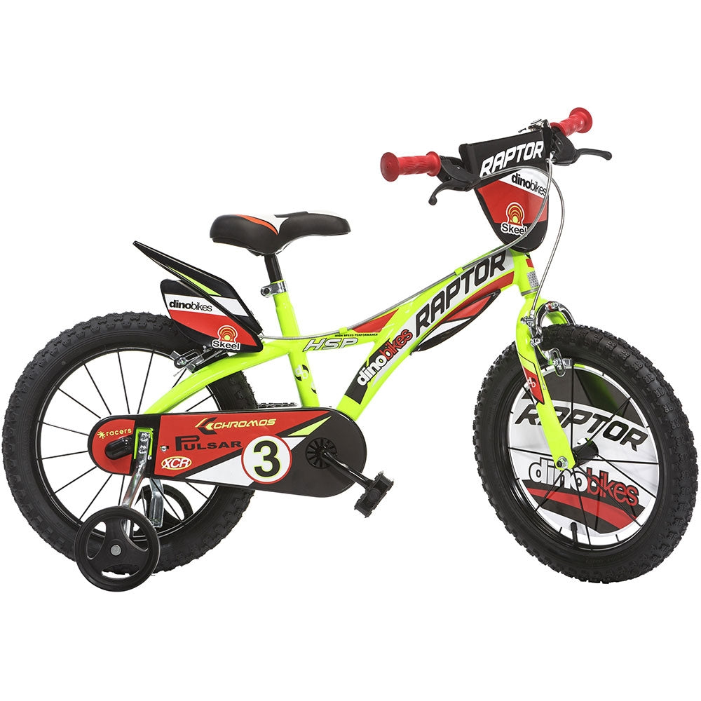 Bicicleta copii Dino Bikes 16' Raptor galben - gogobaby.ro