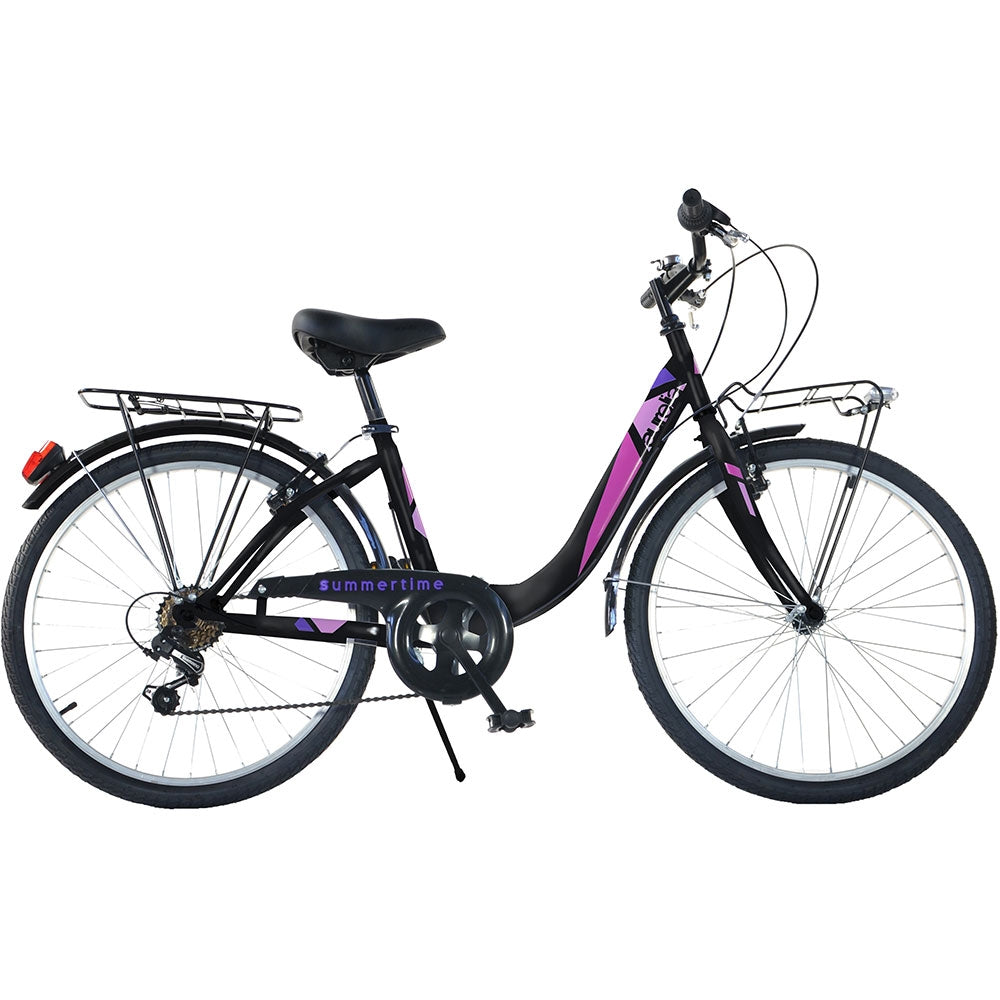 Bicicleta Dino Bikes 24' City Summertime negru - gogobaby.ro