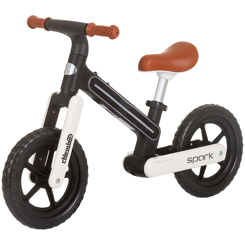 Bicicleta fara pedale Chipolino Spark black white - gogobaby.ro