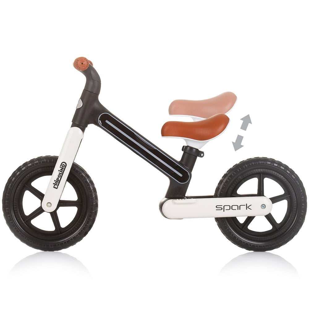 Bicicleta fara pedale Chipolino Spark black white - gogobaby.ro