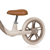 Bicicleta fara pedale, Lionelo, Alex Plus, Usoara, Cu ghidon si sa reglabile, Include cos depozitare si sonerie, Din otel, Cu roti din spuma EVA, 12 inch, Beige Sand