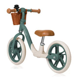 Bicicleta fara pedale, Lionelo, Alex Plus, Usoara, Cu ghidon si sa reglabile, Include cos depozitare si sonerie, Din otel, Cu roti din spuma EVA, 12 inch, Green Forest