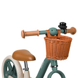 Bicicleta fara pedale, Lionelo, Alex Plus, Usoara, Cu ghidon si sa reglabile, Include cos depozitare si sonerie, Din otel, Cu roti din spuma EVA, 12 inch, Green Forest