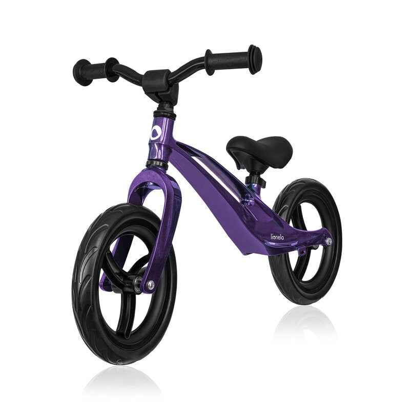 Bicicleta fara pedale, Lionelo, Bart, Usoara, Cu cadru din magneziu, Cu ghidon si sa reglabile, Greutate 3 Kg, 12 inch, Conform cu standardul european de securitate EN71, Purple Amethyst - gogobaby.ro