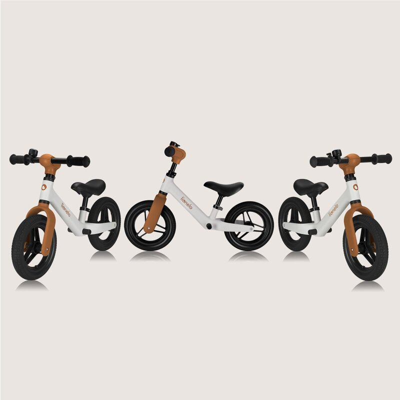 Bicicleta fara pedale, Lionelo, Toni, Cu ghidon si sa reglabile, Ultra usoara, 2.8 Kg, 18 luni+, Sustine 30 kg, Conform cu standardul EN71-1/2/3, Certificata TUV SUD, Bej - gogobaby.ro