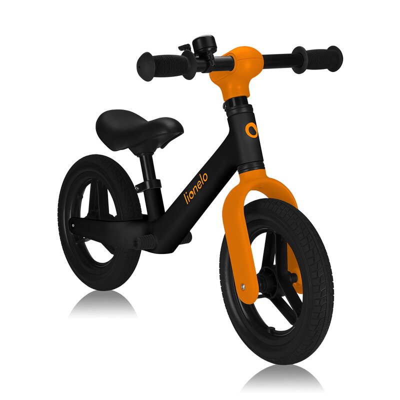 Bicicleta fara pedale, Lionelo, Toni, Cu ghidon si sa reglabile, Ultra usoara, 2.8 Kg, 18 luni+, Sustine 30 kg, Conform cu standardul EN71-1/2/3, Certificata TUV SUD, Portocaliu - gogobaby.ro